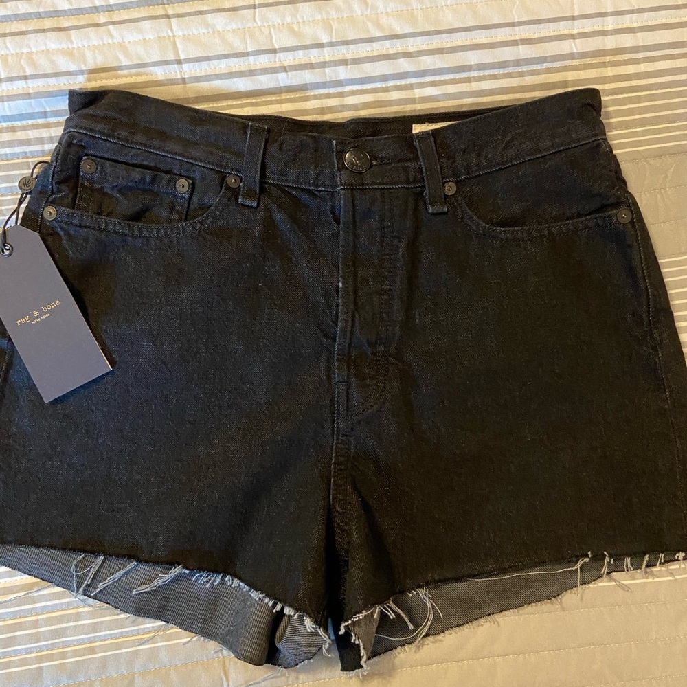 Rag & Bone black denim high rise shorts size 8/29